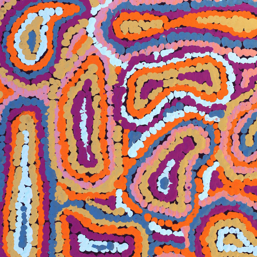 Aboriginal Artwork by Virginia Napaljarri Sims, Mina Mina Jukurrpa - Ngalyipi, 30x30cm