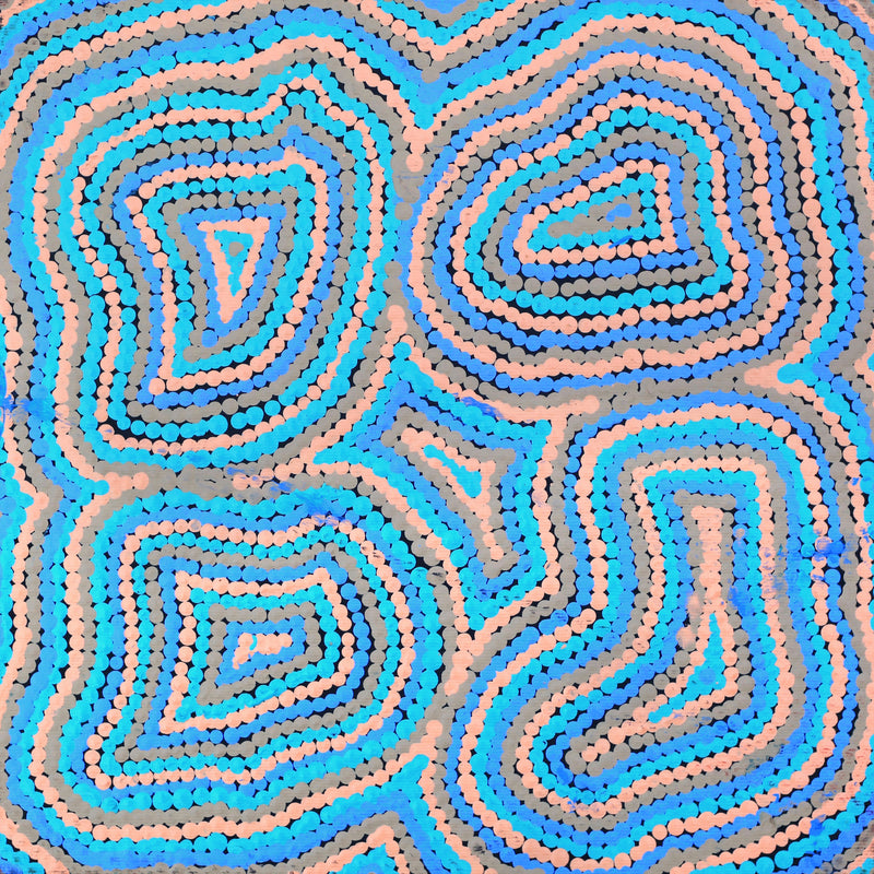 Aboriginal Artwork by Virginia Napaljarri Sims, Mina Mina Jukurrpa - Ngalyipi, 30x30cm