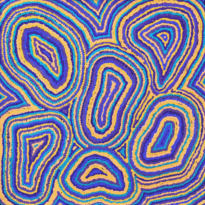 Aboriginal Artwork by Virginia Napaljarri Sims, Mina Mina Jukurrpa - Ngalyipi, 46x46cm