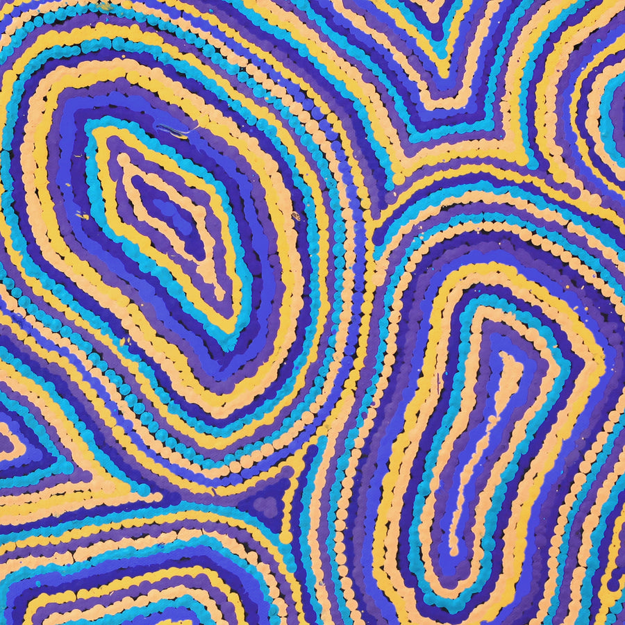 Aboriginal Artwork by Virginia Napaljarri Sims, Mina Mina Jukurrpa - Ngalyipi, 46x46cm