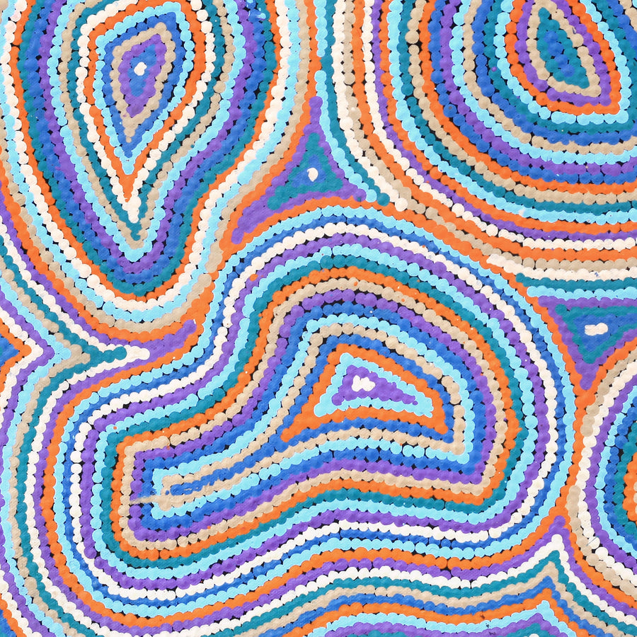 Aboriginal Artwork by Virginia Napaljarri Sims, Mina Mina Jukurrpa - Ngalyipi, 46x46cm