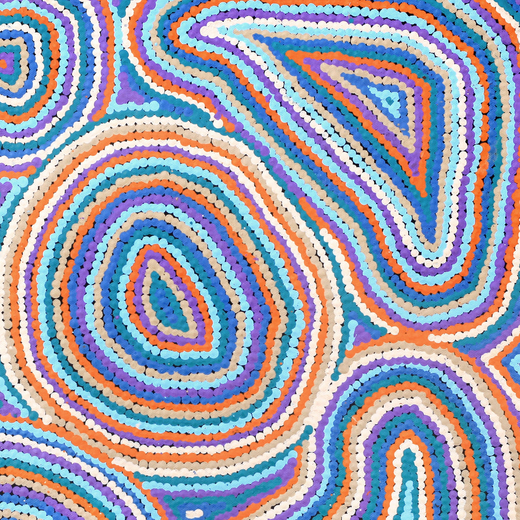 Aboriginal Artwork by Virginia Napaljarri Sims, Mina Mina Jukurrpa - Ngalyipi, 46x46cm - ART ARK®