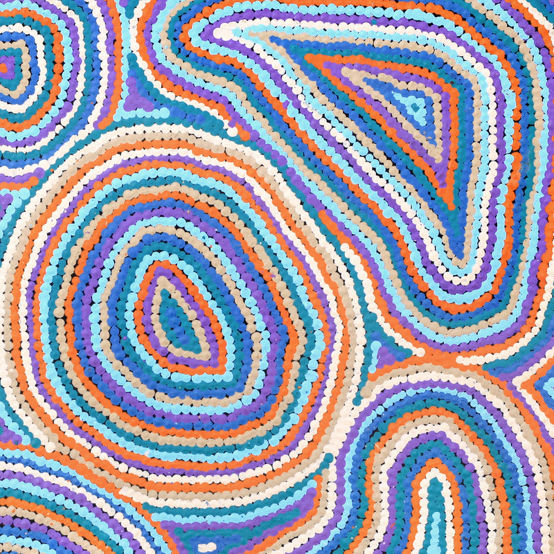 Aboriginal Artwork by Virginia Napaljarri Sims, Mina Mina Jukurrpa - Ngalyipi, 46x46cm