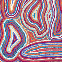 Aboriginal Artwork by Virginia Napaljarri Sims, Mina Mina Jukurrpa - Ngalyipi, 46x46cm