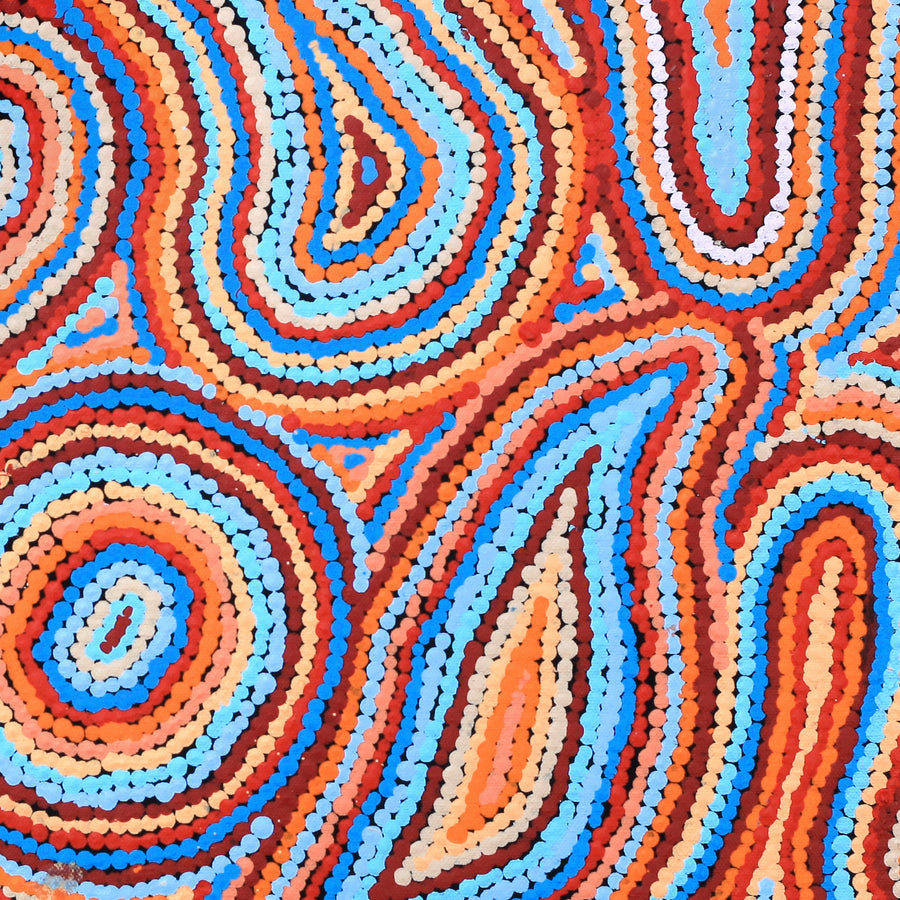 Aboriginal Artwork by Virginia Napaljarri Sims, Mina Mina Jukurrpa - Ngalyipi, 46x46cm