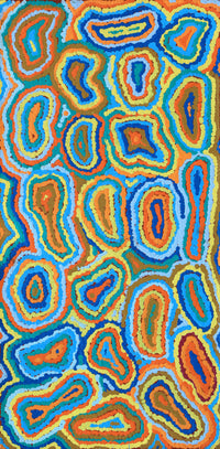 Aboriginal Artwork by Virginia Napaljarri Sims, Mina Mina Jukurrpa - Ngalyipi, 61x30cm