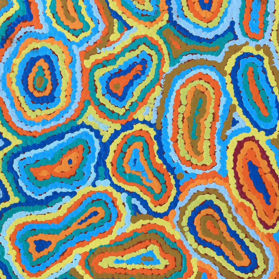 Aboriginal Artwork by Virginia Napaljarri Sims, Mina Mina Jukurrpa - Ngalyipi, 61x30cm