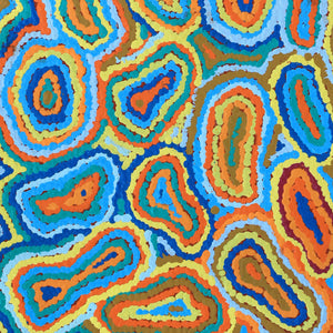 Aboriginal Artwork by Virginia Napaljarri Sims, Mina Mina Jukurrpa - Ngalyipi, 61x30cm - ART ARK®