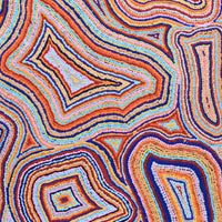 Aboriginal Artwork by Virginia Napaljarri Sims, Mina Mina Jukurrpa - Ngalyipi, 91x91cm
