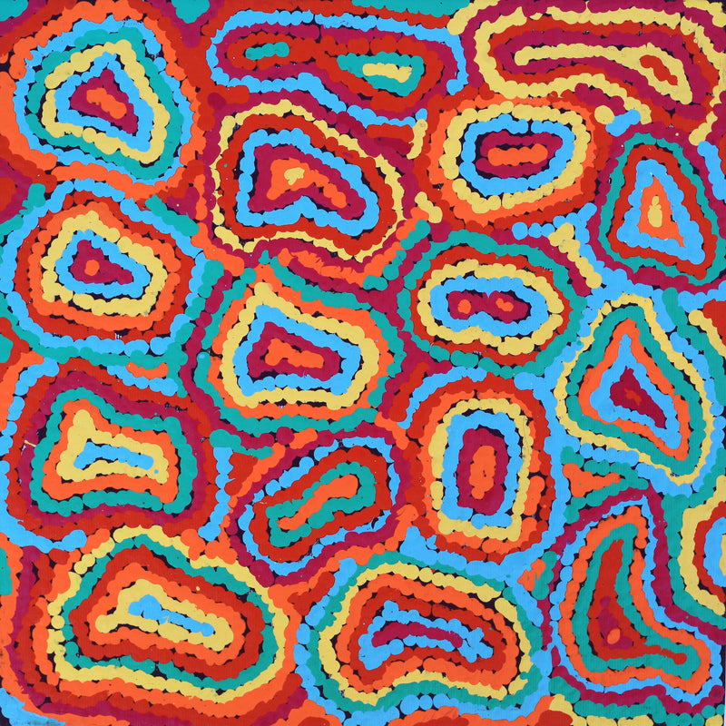 Aboriginal Artwork by Virginia Napaljarri Sims, Mina Mina Jukurrpa - Ngalyipi, 30x30cm