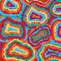 Aboriginal Artwork by Virginia Napaljarri Sims, Mina Mina Jukurrpa - Ngalyipi, 30x30cm
