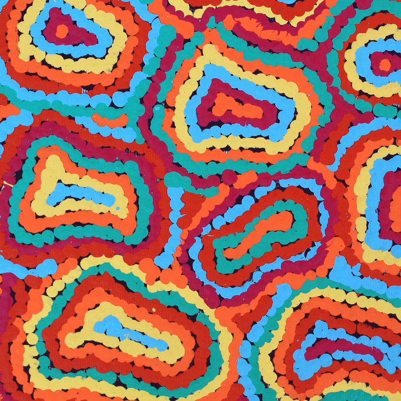 Aboriginal Artwork by Virginia Napaljarri Sims, Mina Mina Jukurrpa - Ngalyipi, 30x30cm