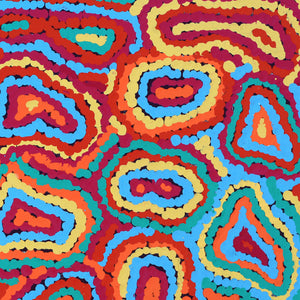 Aboriginal Artwork by Virginia Napaljarri Sims, Mina Mina Jukurrpa - Ngalyipi, 30x30cm - ART ARK®