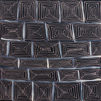 Aboriginal Artwork by Vistaria Nakamarra Ross, Lukarrara Jukurrpa (Desert Fringe-rush Seed Dreaming), 30x30cm