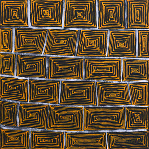 Aboriginal Artwork by Vistaria Nakamarra Ross, Lukarrara Jukurrpa (Desert Fringe-rush Seed Dreaming), 30x30cm - ART ARK®