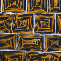 Aboriginal Artwork by Vistaria Nakamarra Ross, Lukarrara Jukurrpa (Desert Fringe-rush Seed Dreaming), 30x30cm