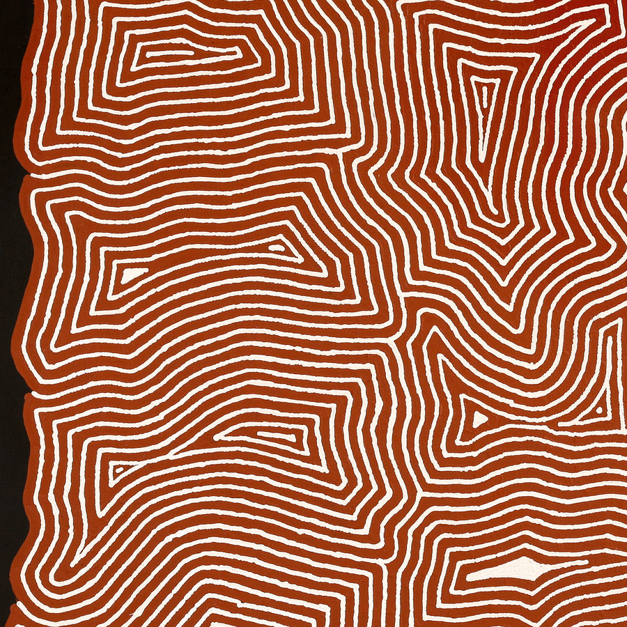 Aboriginal Artwork by Walter Jangala Brown, Tingari Cycle, 107x107cm