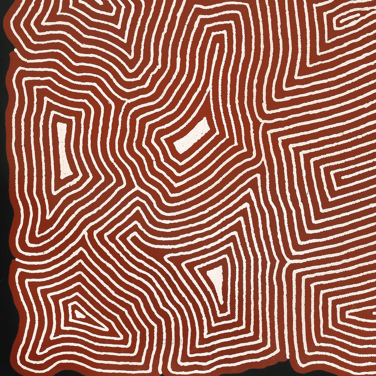 Aboriginal Art by Walter Jangala Brown, Tingari Cycle, 107x76cm - ART ARK®