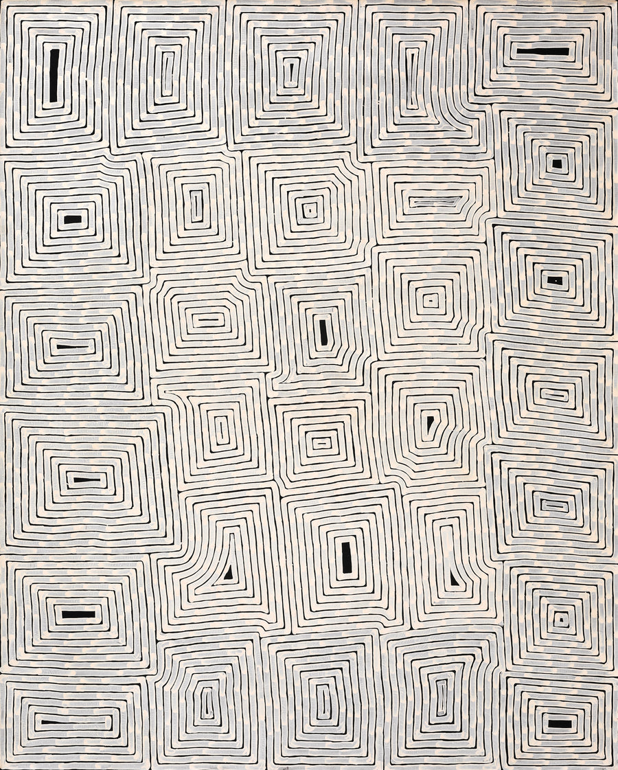 Aboriginal Artwork by Walter Jangala Brown, Tingari Cycle, 152x122cm