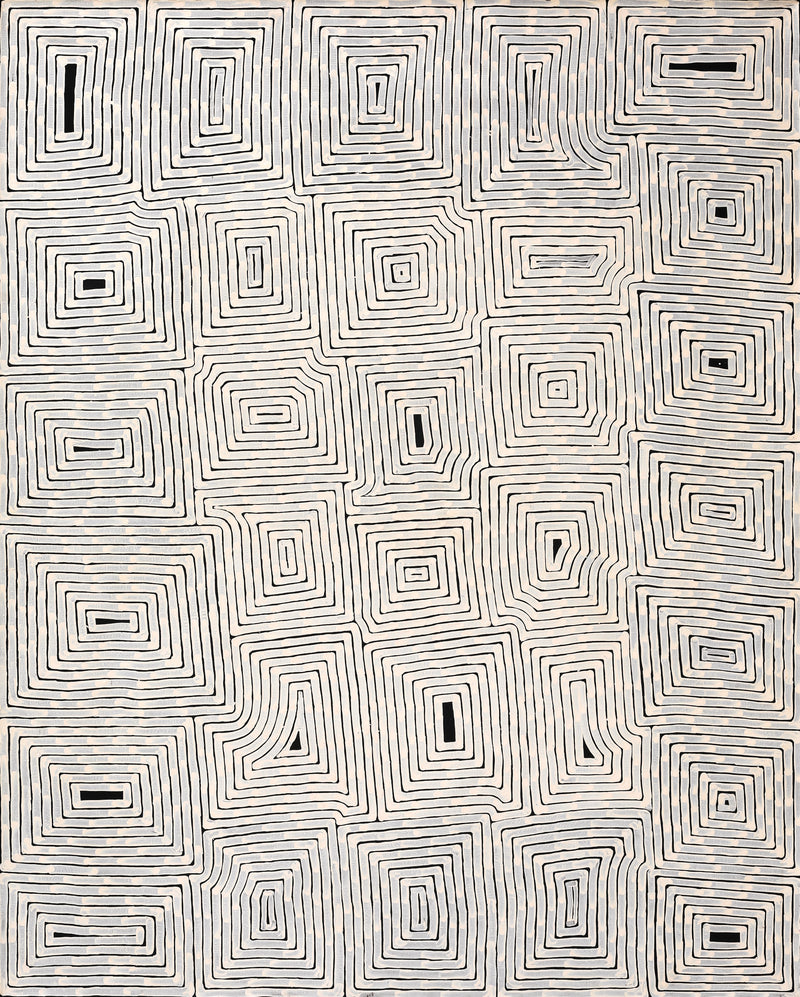 Aboriginal Artwork by Walter Jangala Brown, Tingari Cycle, 152x122cm