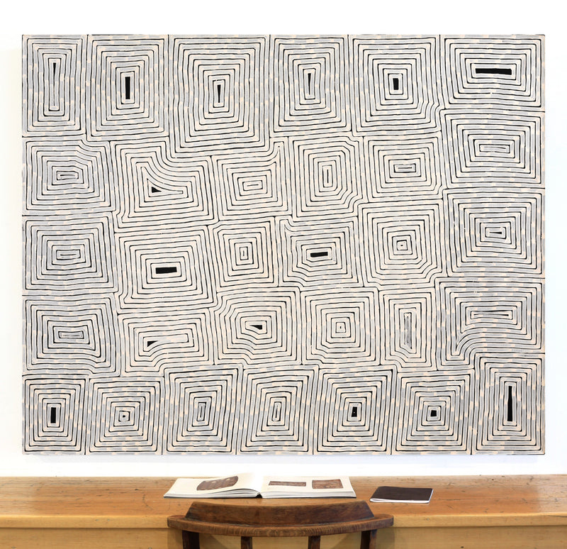 Aboriginal Artwork by Walter Jangala Brown, Tingari Cycle, 152x122cm