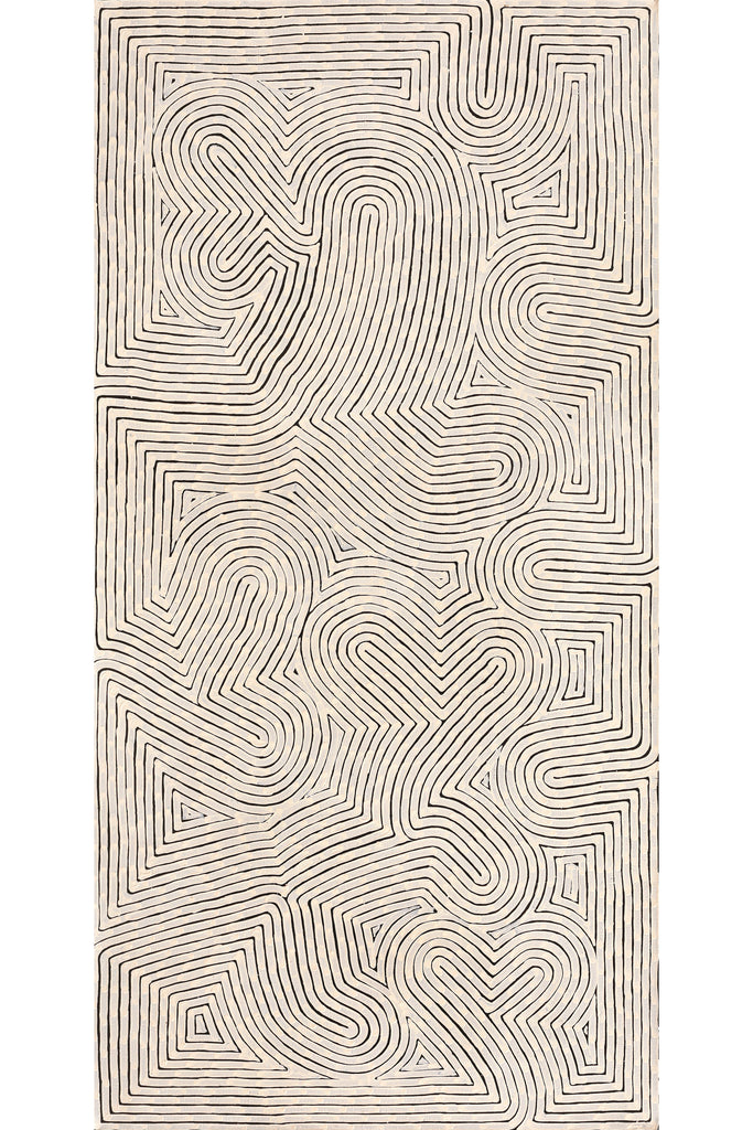 Aboriginal Artwork by Walter Jangala Brown, Tingari Cycle, 152x76cm