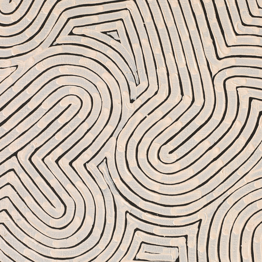 Aboriginal Artwork by Walter Jangala Brown, Tingari Cycle, 152x76cm