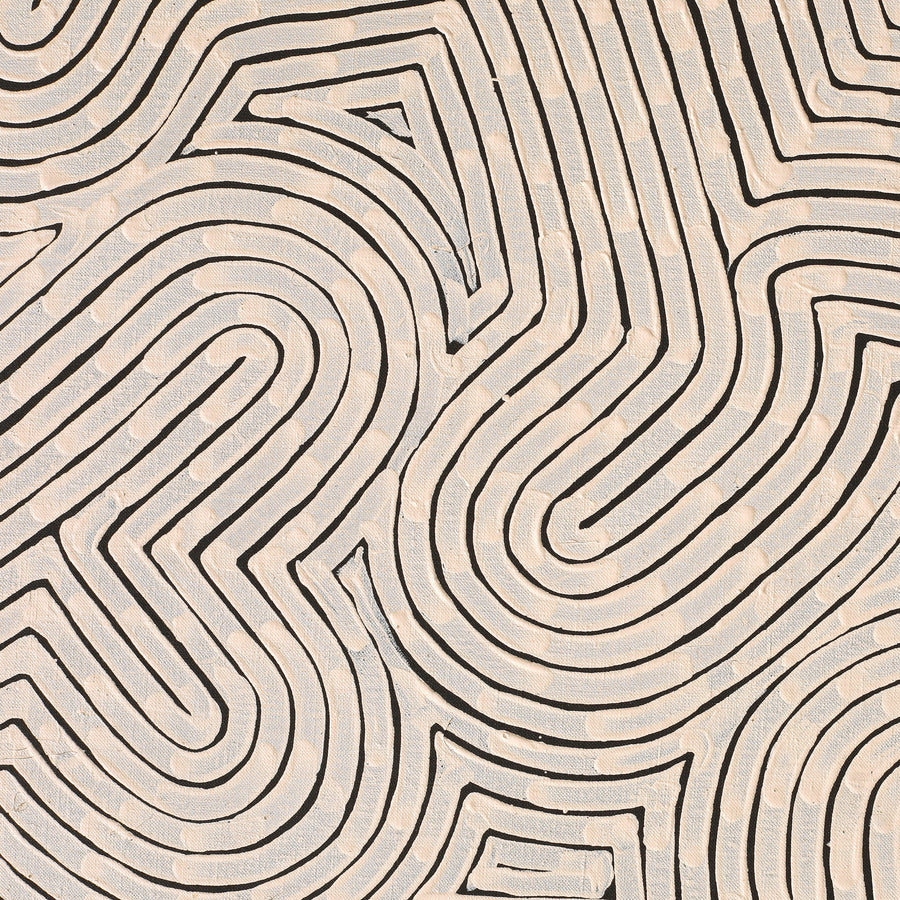 Aboriginal Artwork by Walter Jangala Brown, Tingari Cycle, 152x76cm