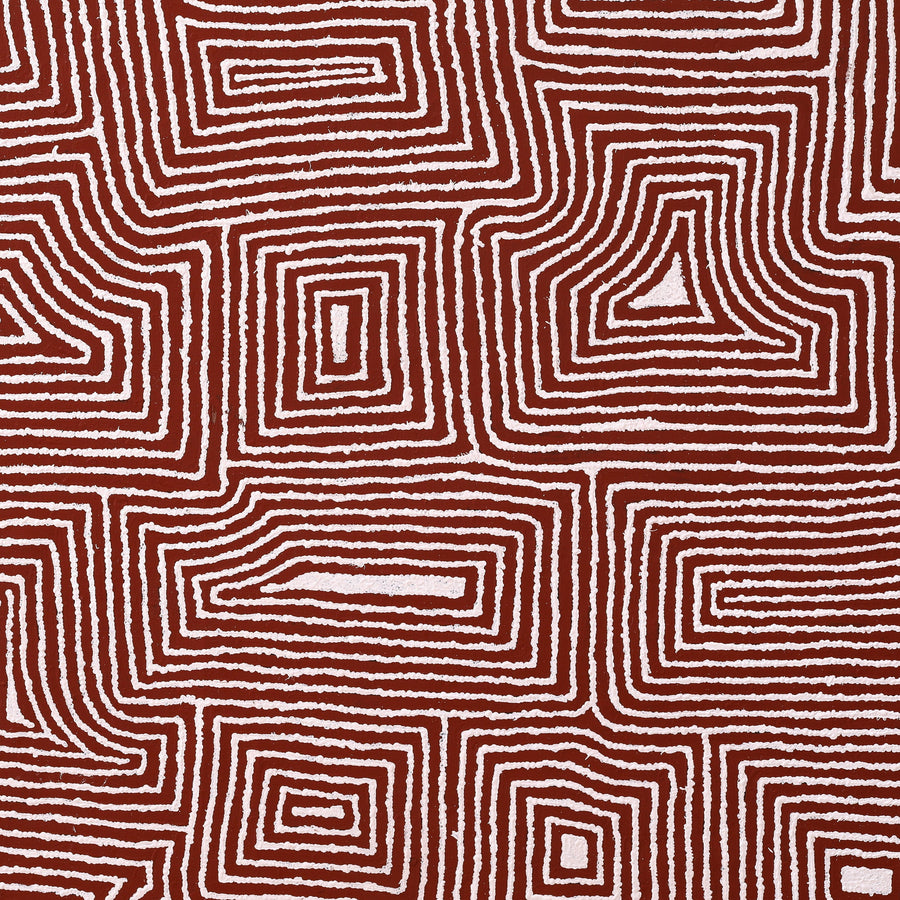 Aboriginal Artwork by Walter Jangala Brown, Tingari Cycle, 183x183cm