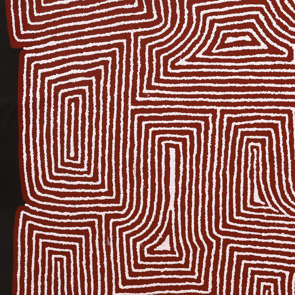 Aboriginal Artwork by Walter Jangala Brown, Tingari Cycle, 183x183cm