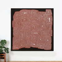 Aboriginal Artwork by Walter Jangala Brown, Tingari Cycle, 183x183cm