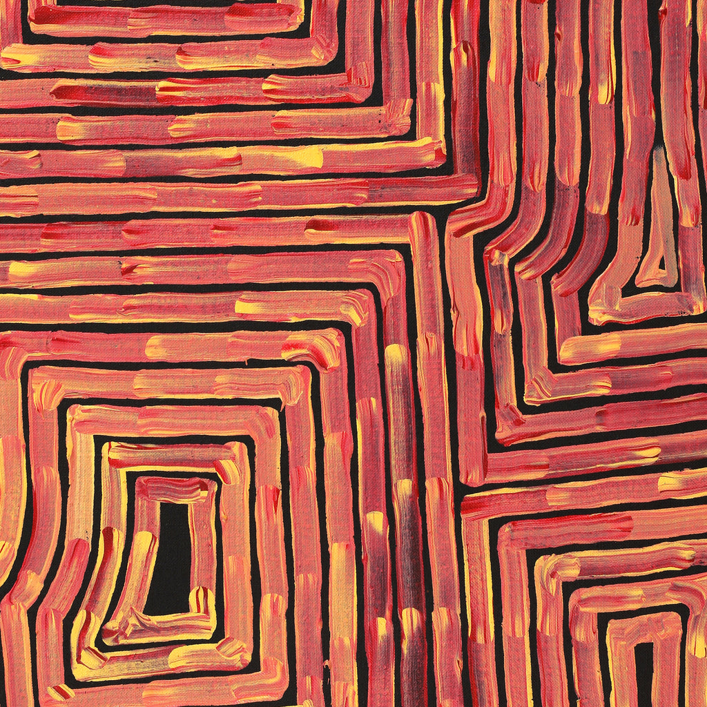 Aboriginal Artwork by Walter Jangala Brown, Tingari Cycle, 183x107cm