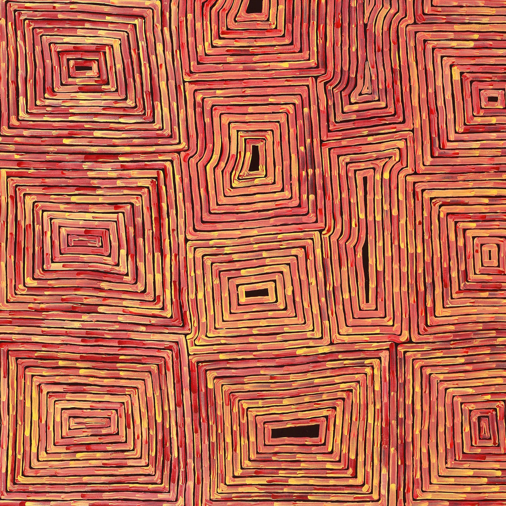 Aboriginal Artwork by Walter Jangala Brown, Tingari Cycle, 183x107cm