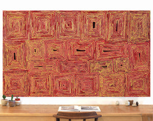 Aboriginal Artwork by Walter Jangala Brown, Tingari Cycle, 183x107cm - ART ARK®