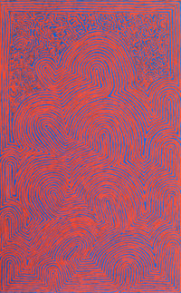 Aboriginal Artwork by Walter Jangala Brown, Tingari Cycle, 122x76cm