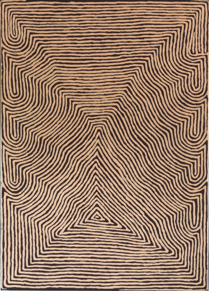 Aboriginal Artwork by Walter Jangala Brown, Tingari Cycle, 107x76cm