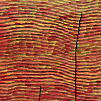 Aboriginal Artwork by Walter Jangala Brown, Tingari Cycle, 107x107cm