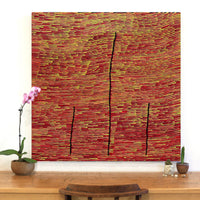 Aboriginal Artwork by Walter Jangala Brown, Tingari Cycle, 107x107cm