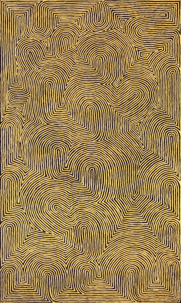 Aboriginal Artwork by Walter Jangala Brown, Tingari Cycle, 182x107cm