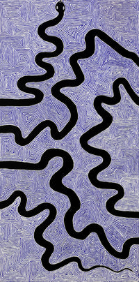 Aboriginal Artwork by Walter Jangala Brown, Warna Jukurrpa (Snake Dreaming), 122x61cm
