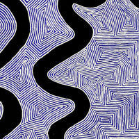 Aboriginal Artwork by Walter Jangala Brown, Warna Jukurrpa (Snake Dreaming), 122x61cm