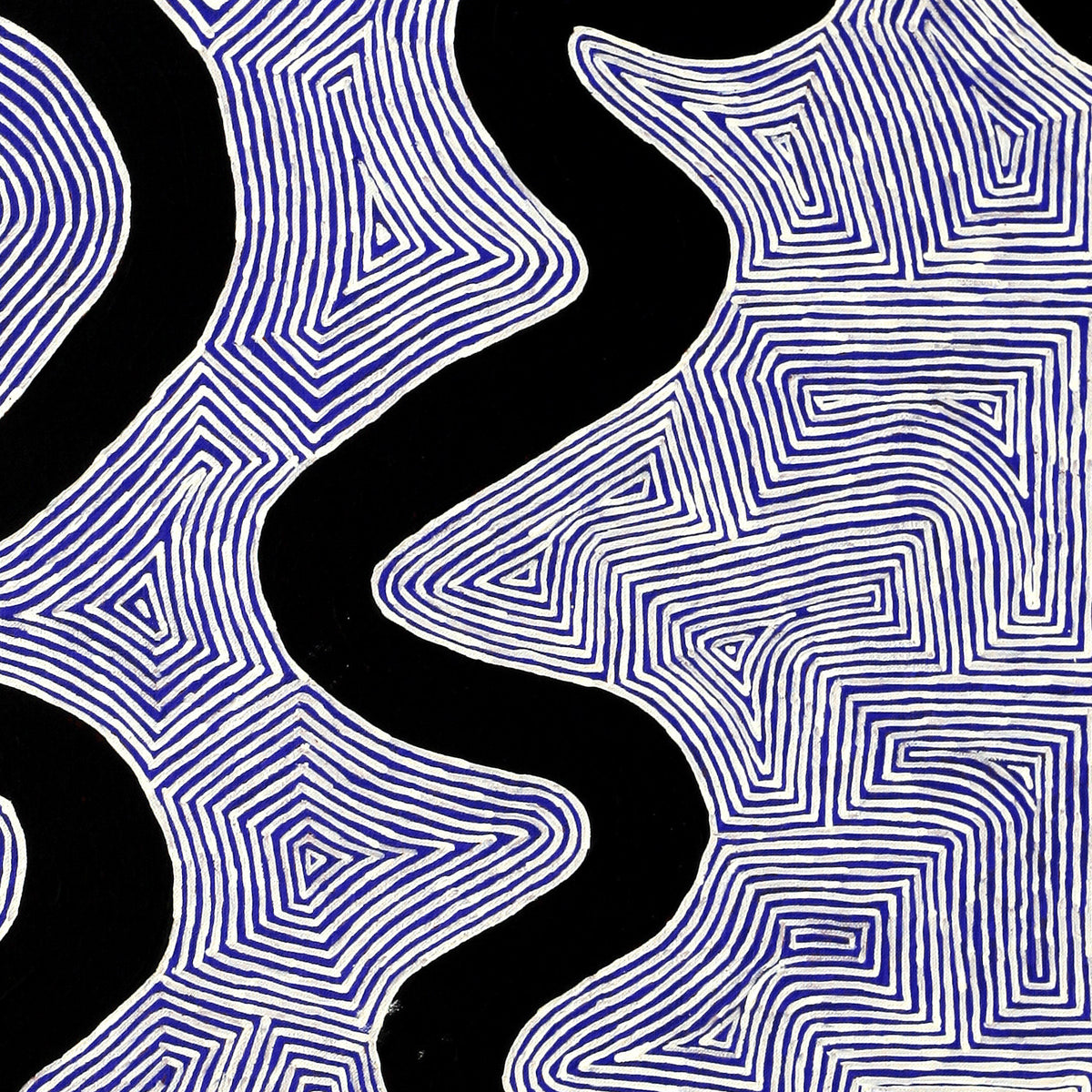 Aboriginal Artwork by Walter Jangala Brown, Warna Jukurrpa (Snake Dreaming), 122x61cm