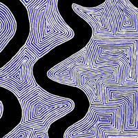 Aboriginal Artwork by Walter Jangala Brown, Warna Jukurrpa (Snake Dreaming), 122x61cm