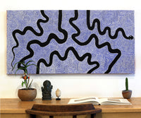 Aboriginal Artwork by Walter Jangala Brown, Warna Jukurrpa (Snake Dreaming), 122x61cm