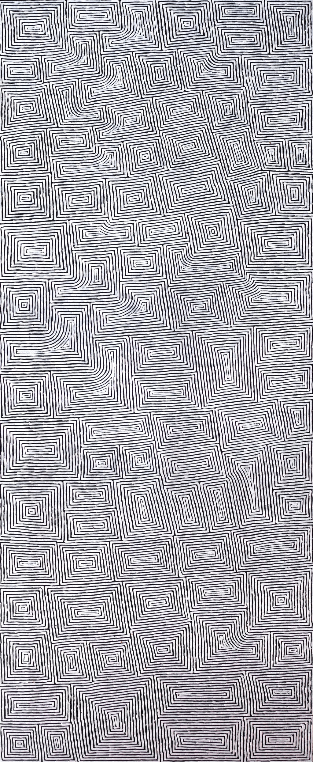 Aboriginal Artwork by Walter Jangala Brown, Tingari Cycle, 151x61cm