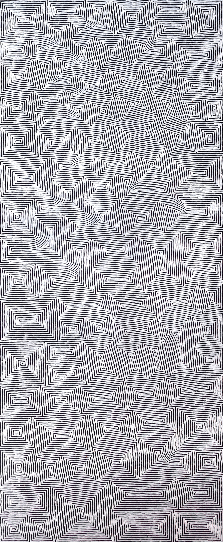 Aboriginal Artwork by Walter Jangala Brown, Tingari Cycle, 151x61cm