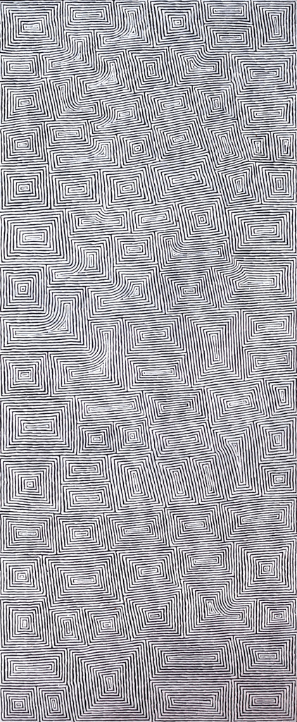 Aboriginal Artwork by Walter Jangala Brown, Tingari Cycle, 151x61cm