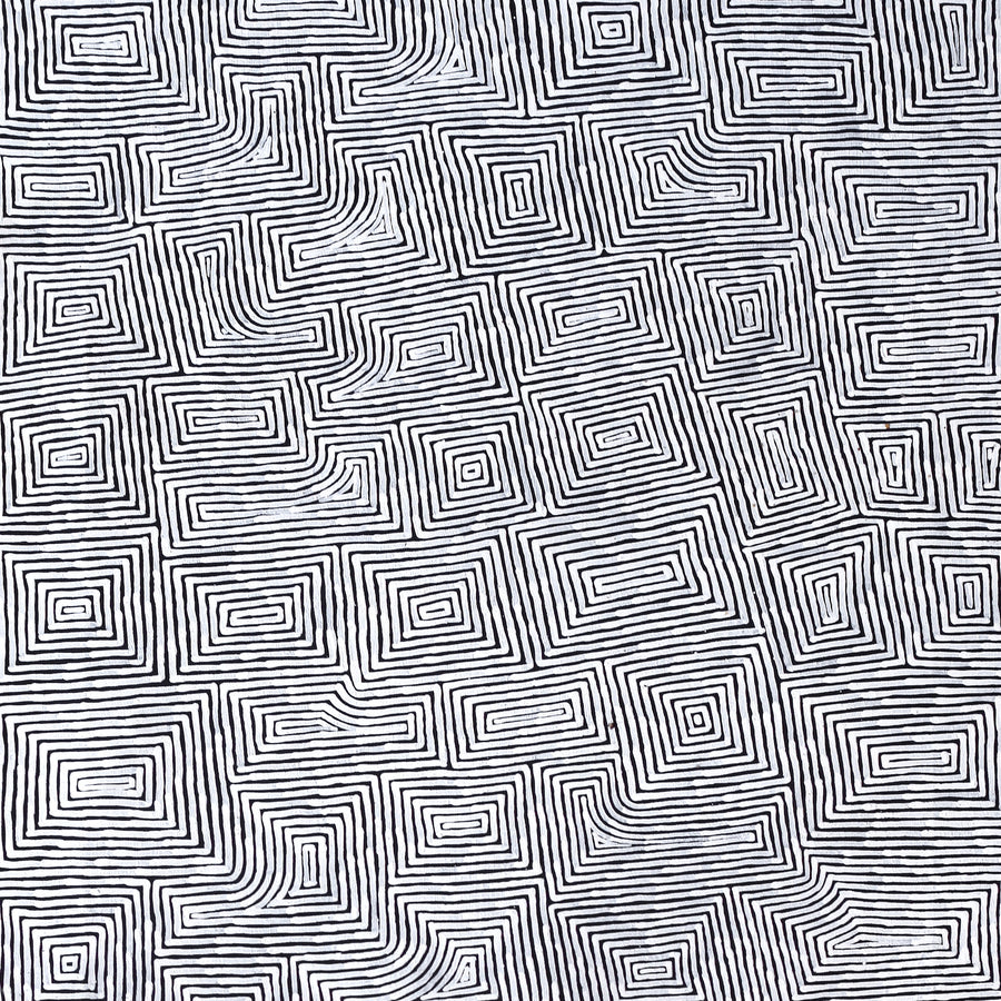 Aboriginal Artwork by Walter Jangala Brown, Tingari Cycle, 151x61cm