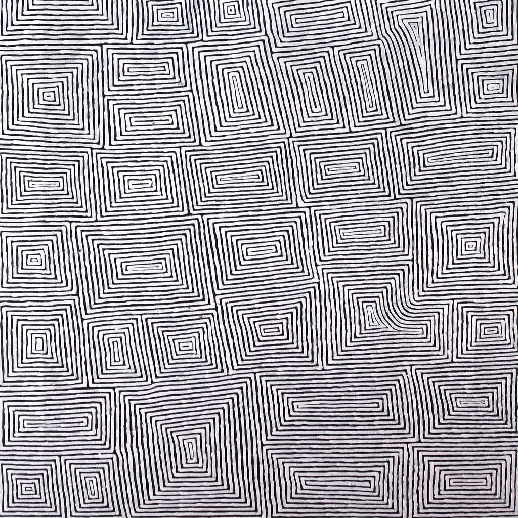 Aboriginal Artwork by Walter Jangala Brown, Tingari Cycle, 151x61cm
