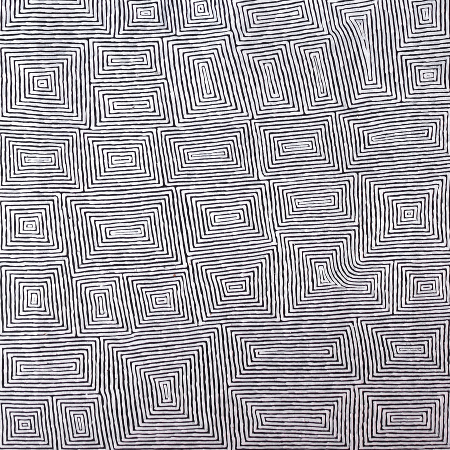 Aboriginal Artwork by Walter Jangala Brown, Tingari Cycle, 151x61cm